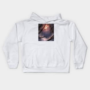 Woman in the forest Kids Hoodie